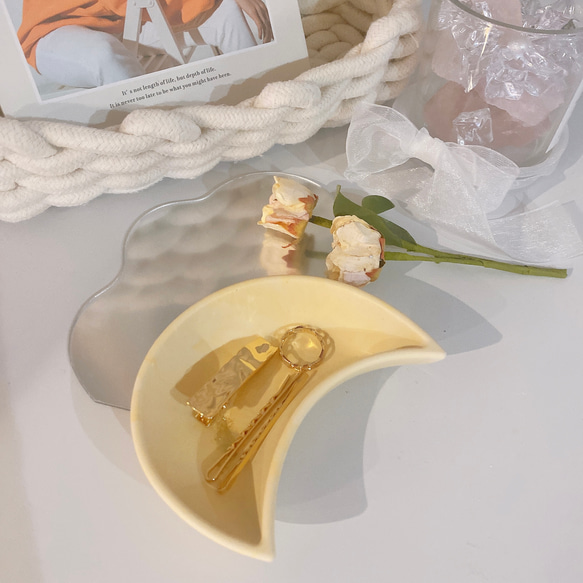 moon tray】 6色 ・エコストーン/アクセサリートレイ/月/ジェス  