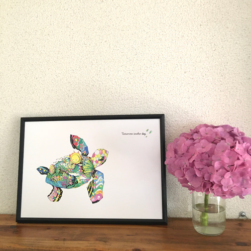 3枚セット「幸せを運ぶウミガメ」水彩画イラストポストカード 3枚セット「幸せを運ぶウミガメ」水彩画イラストポストカード