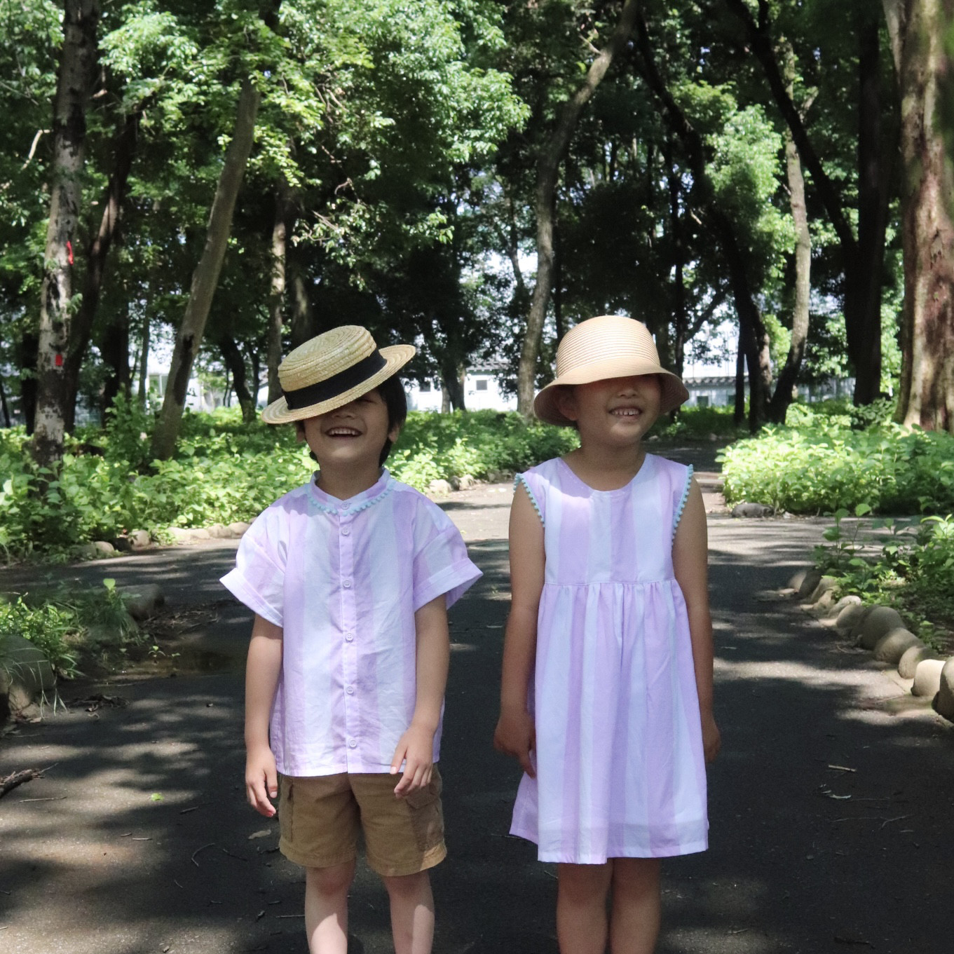 【2026年3月まで】 Girls “雨宿りの音“ノースリーブワンピース/お揃い/ラベンダー