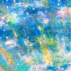 原画 抽象画 【空の光を浴びて】青空　空　光　ブルー 青　おしゃれ モダンアート 現代アート 6枚目の画像