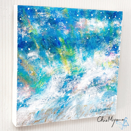 原画 抽象画 【空の光を浴びて】青空 空 光 ブルー 青 おしゃれ 原画 抽象画 【空の光を浴びて】青空 空 光 ブルー 青 おしゃれ
