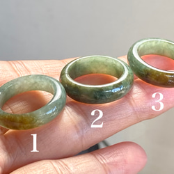 ARG23-79 美品 13.5号 12.0号 ミャンマー産 天然 本翡翠 リング くりぬき 指輪 硬玉 2枚目の画像