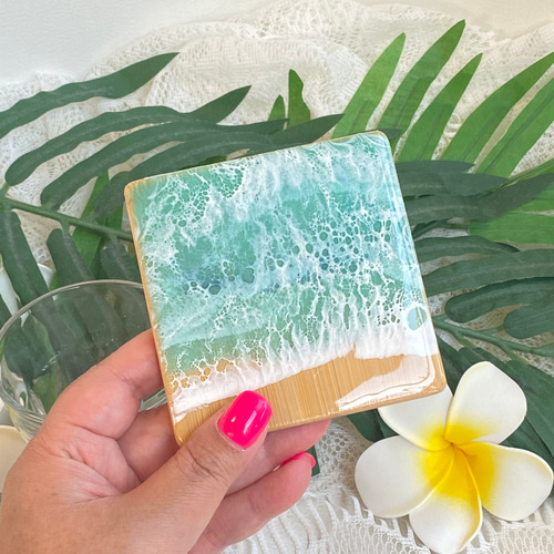 2枚セット【Scraps the ocean】オーシャンレジンアートコースター