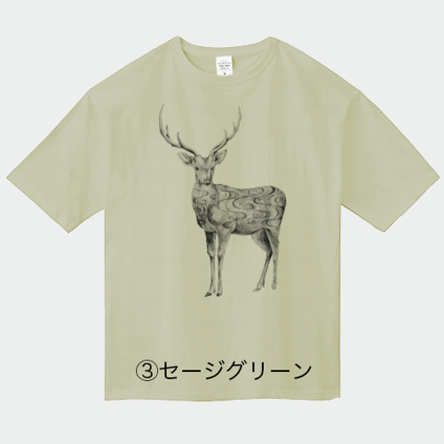 選べる8色 ◇ 美しい鹿さんのビッグシルエットTシャツ Tシャツ AKIE