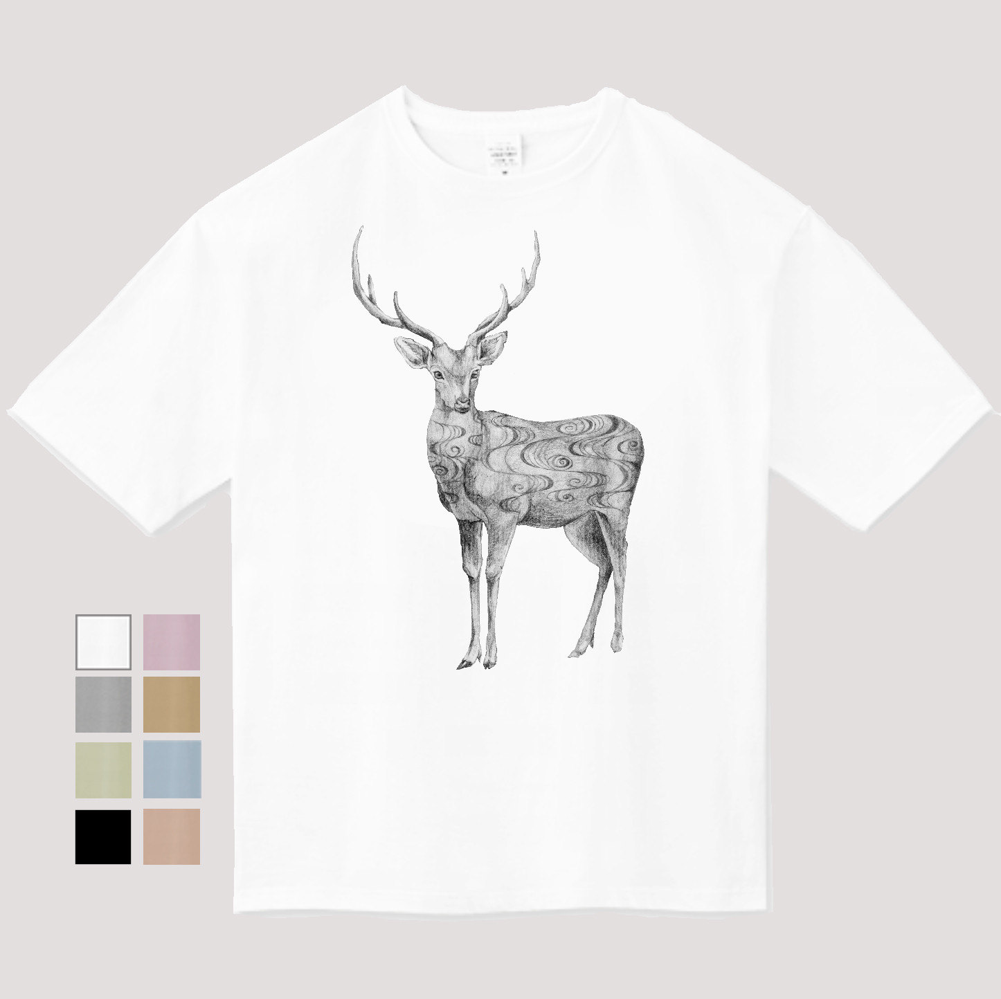 選べる8色 ◇ 美しい鹿さんのビッグシルエットTシャツ Tシャツ