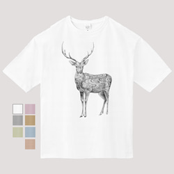 選べる７色 ◆ 美しい鹿さんのビッグシルエットTシャツ 1枚目の画像