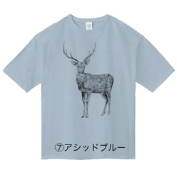 選べる７色 ◆ 美しい鹿さんのビッグシルエットTシャツ 9枚目の画像