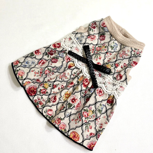 ハンドメイド犬服 【再販】ふんわりタンクトップ リブニット☆お袖変更