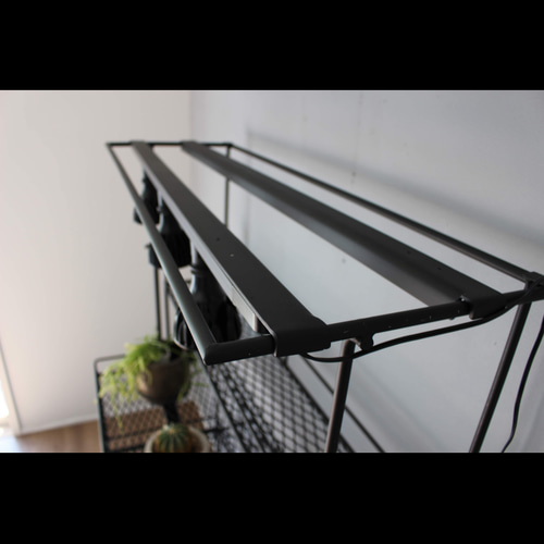 植物棚 下段扉 格子観音開き ライティングレール ボタニカルシェルフ