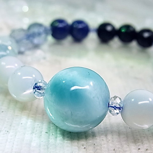 少し訳あり】大粒13mm ラリマー ブルーグラデーション アクアマリン 