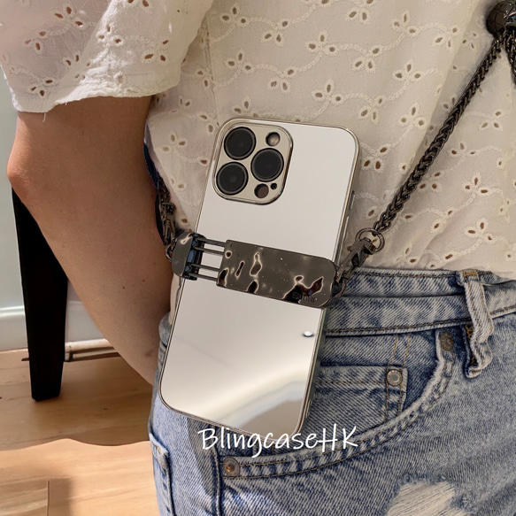スマホショルダー ミラーケース メタルスリングショットクリップ iPhone 15 Pro Max ケース スマホケース 人気・おすすめ｜省スペース設計・旅行向けにおすすめ お得商品 プライバシー配送 翌日お届け対応