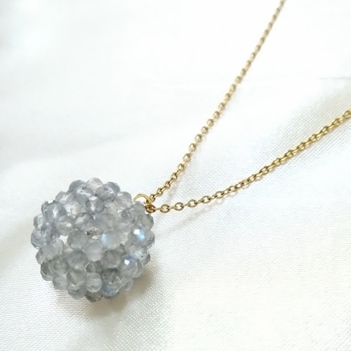 ラブラドライト神聖幾何学フラーレン ネックレス ネックレス