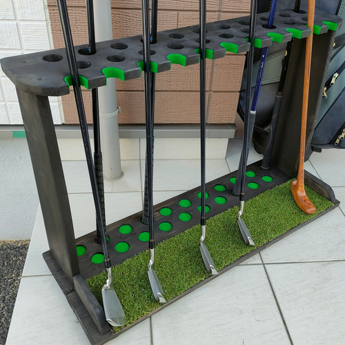 ゴルフクラブスタンド21本＋11本塗装仕上付4色より【組立て完成品でお