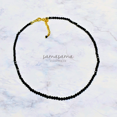 三大貴石ブラックスピネルネックレス 三大貴石ブラックスピネルネックレス