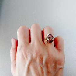 ★ピンクオパール★カジュアルリング◎デニムに似合う◎ 10月の誕生石の指輪 7枚目の画像