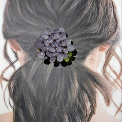 【受注生産】本物の紫陽花アナベルブローチクリップ　ヘアクリップ　帯留め　コサージュ　うすむらさき 6枚目の画像