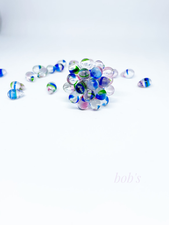 glass beads ring*multicolored 5枚目の画像