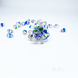 glass beads ring*multicolored 6枚目の画像