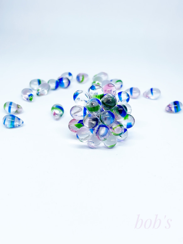 glass beads ring*multicolored 2枚目の画像