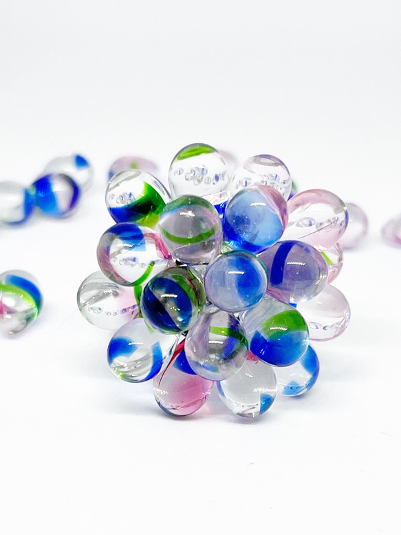 glass beads ring*multicolored 4枚目の画像