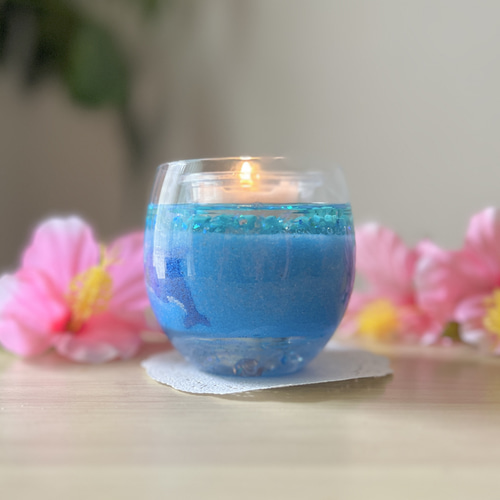 オルゴナイトで作ったアロマサンドキャンドルアート キャンドル  