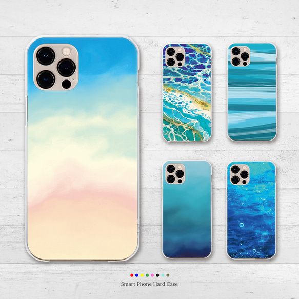 波 海 砂浜 ビーチスマホケース クリアカバー 透明 ハードクリアケース  