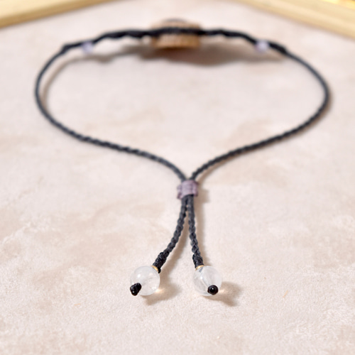 レピドライトのマクラメ編みブレスレット【結びの蝶】シリーズ