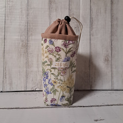 リバティ アーカイブギンガム花柄 保冷ペットボトルカバー ポーチ と