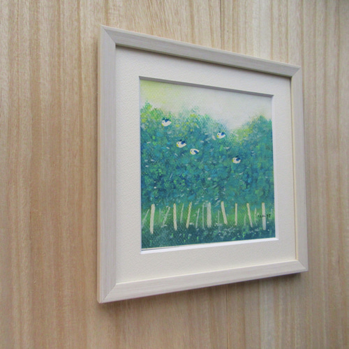 パステル画 青緑色の森で（Creema限定 原画 額付き ） 絵画 takiyo