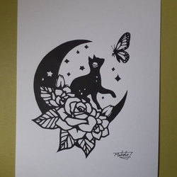 ゆ*ん様 【干支と猫と月猫】切り絵ハンドメイド 12bdef55532df24d38b11567f1233e
