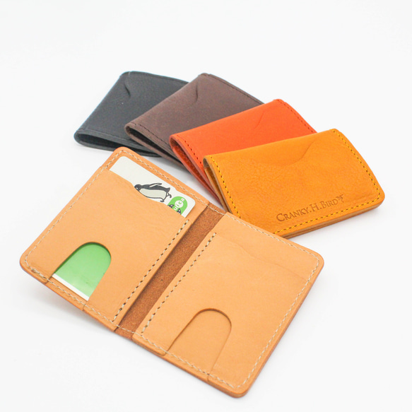 2つ折りパスケース イタリアンレザー 本革 定期入れ カードケース