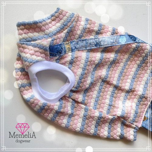 イタグレ用犬服】ふんわりカラーのボーダーがかわいい⭐︎パステル