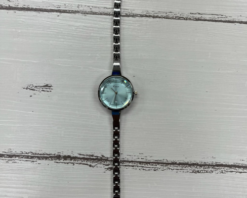 早い者勝ち！ 日付付きブレスレット風腕時計（6262）シルバー