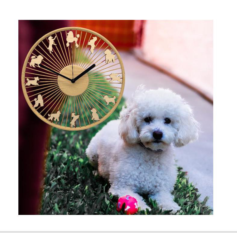 竹輪ワンちゃん時計★名入れ★トイプードル★チワワ★犬★ペット★動物病院★開業祝い★ペットショップ★ペットサロン★開店