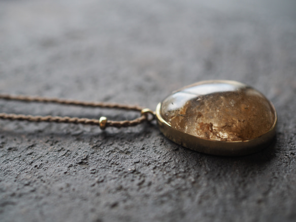 garden rutile quartz brass necklace (bakushuu) 10枚目の画像