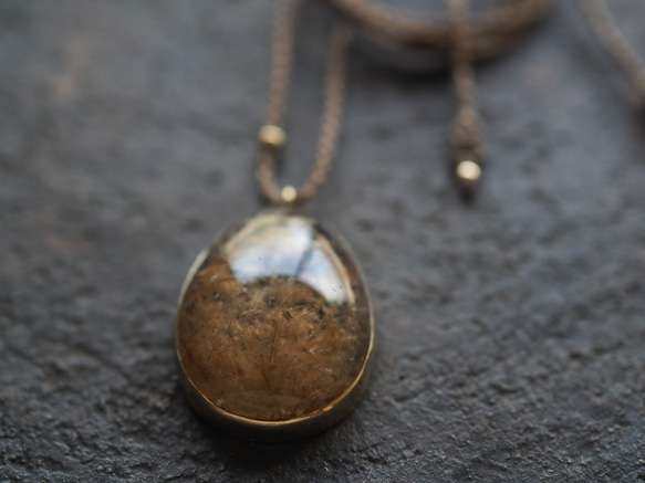 garden rutile quartz brass necklace (bakushuu) 8枚目の画像