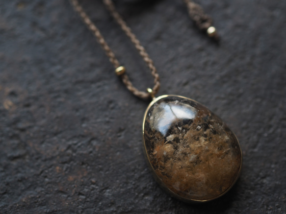 garden rutile quartz brass necklace (bakushuu) 3枚目の画像