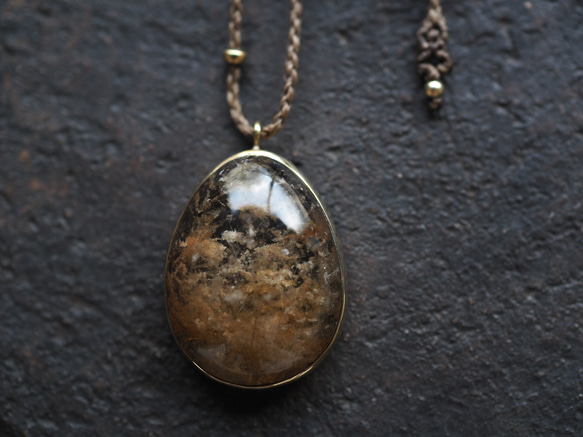 garden rutile quartz brass necklace (bakushuu) 4枚目の画像