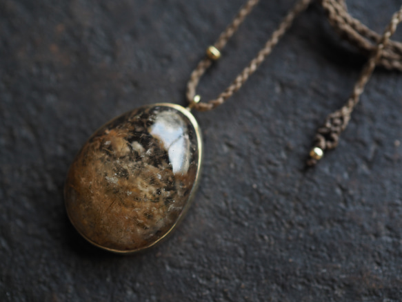 garden rutile quartz brass necklace (bakushuu) 5枚目の画像