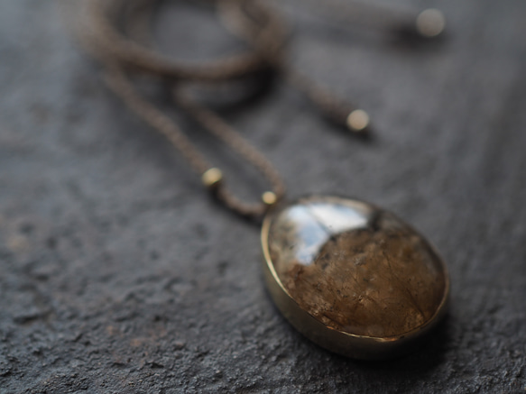 garden rutile quartz brass necklace (bakushuu) 6枚目の画像