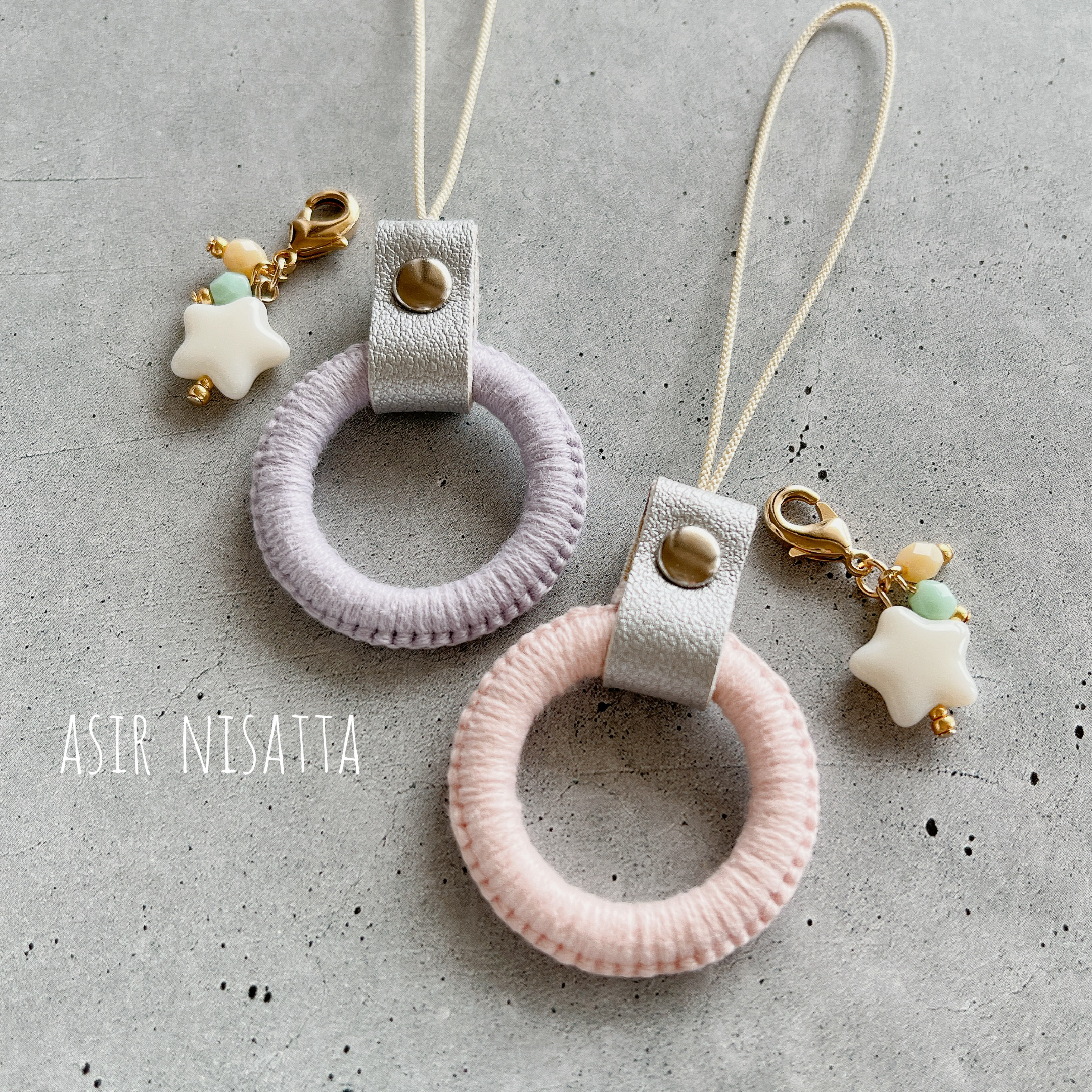 七夕限定＊パステルカラーリングストラップ ＊落下防止用