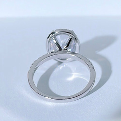 6カラット オーバル 高炭素ダイヤモンド キラキラ ゴージャス ヘイローリング シンプル ホワイト 白 婚約指輪 10枚目の画像