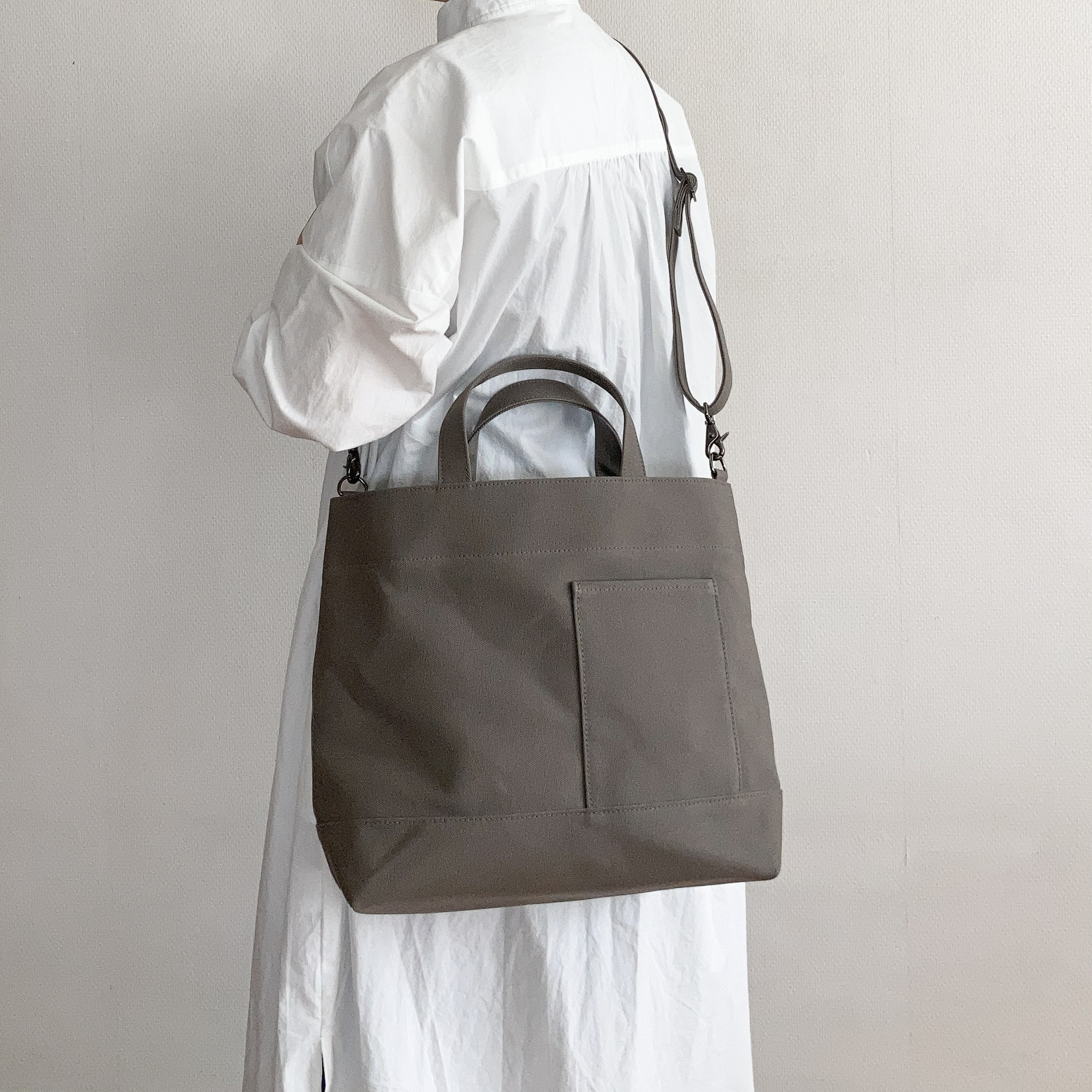 2wayプランプトート ダークグレー / 8号帆布