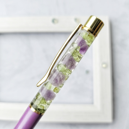 再販「blueberry」ラベンダーカラー アメジスト ペリドット ハー