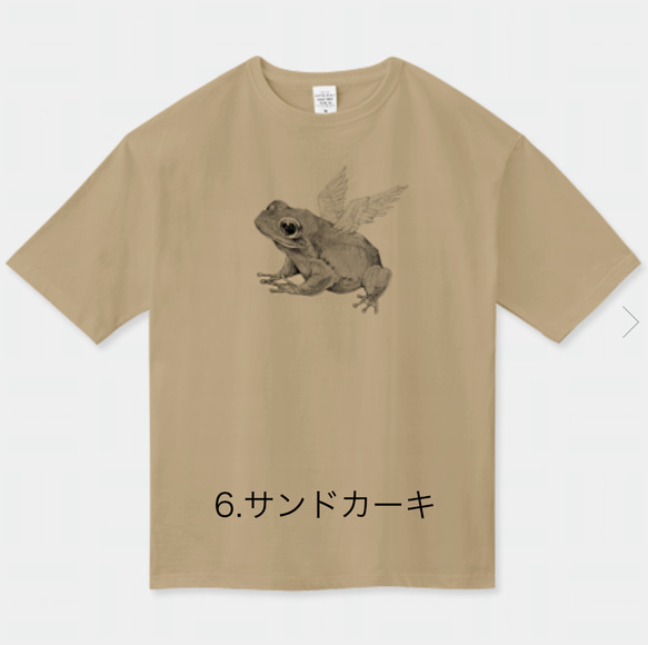 選べる７色 ◆ 飛べるアマガエルくんのビッグシルエットTシャツ 9枚目の画像
