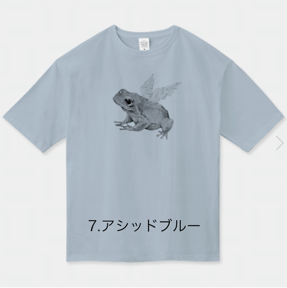 選べる７色 ◆ 飛べるアマガエルくんのビッグシルエットTシャツ 10枚目の画像