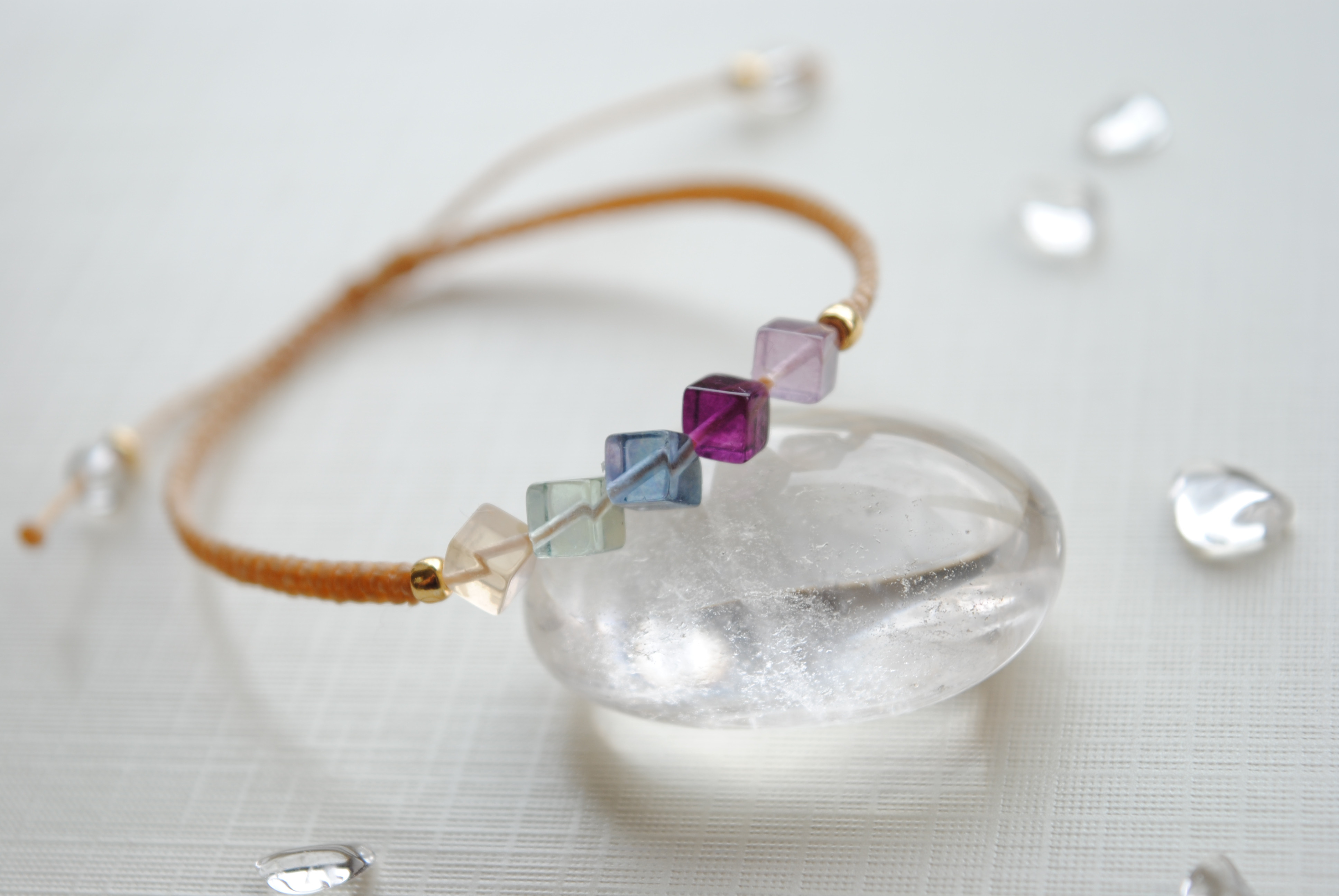 天然石　アクセサリー　リング　フローライトインクォーツ　梅雨　紫陽花
