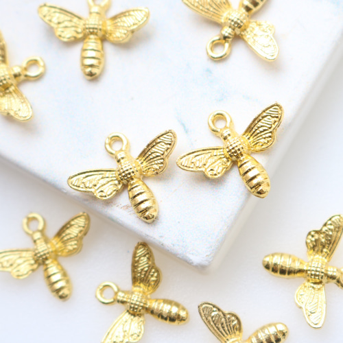 10個】 おしゃれ 蜂 ジュエリー チャーム パーツ ゴールド 金属