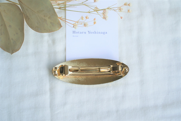 プルメリアのバレッタ＊手描きのお花 5枚目の画像