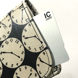 コインウォレット　モノトーン時計柄 8枚目の画像